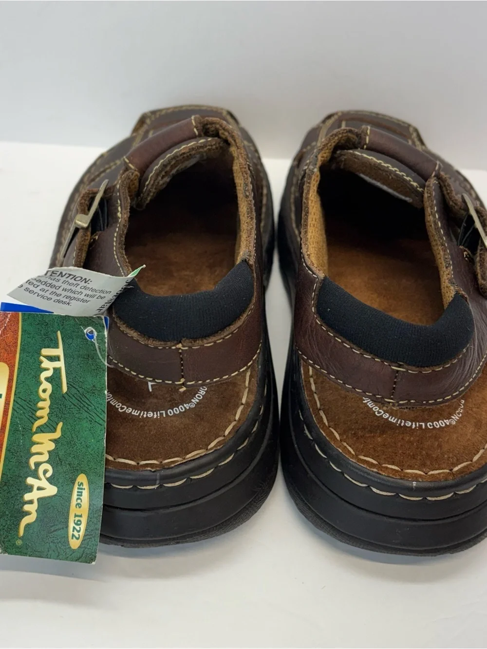 Thom McAn Dark Brown Leather Fisherman Sandals with Buckle